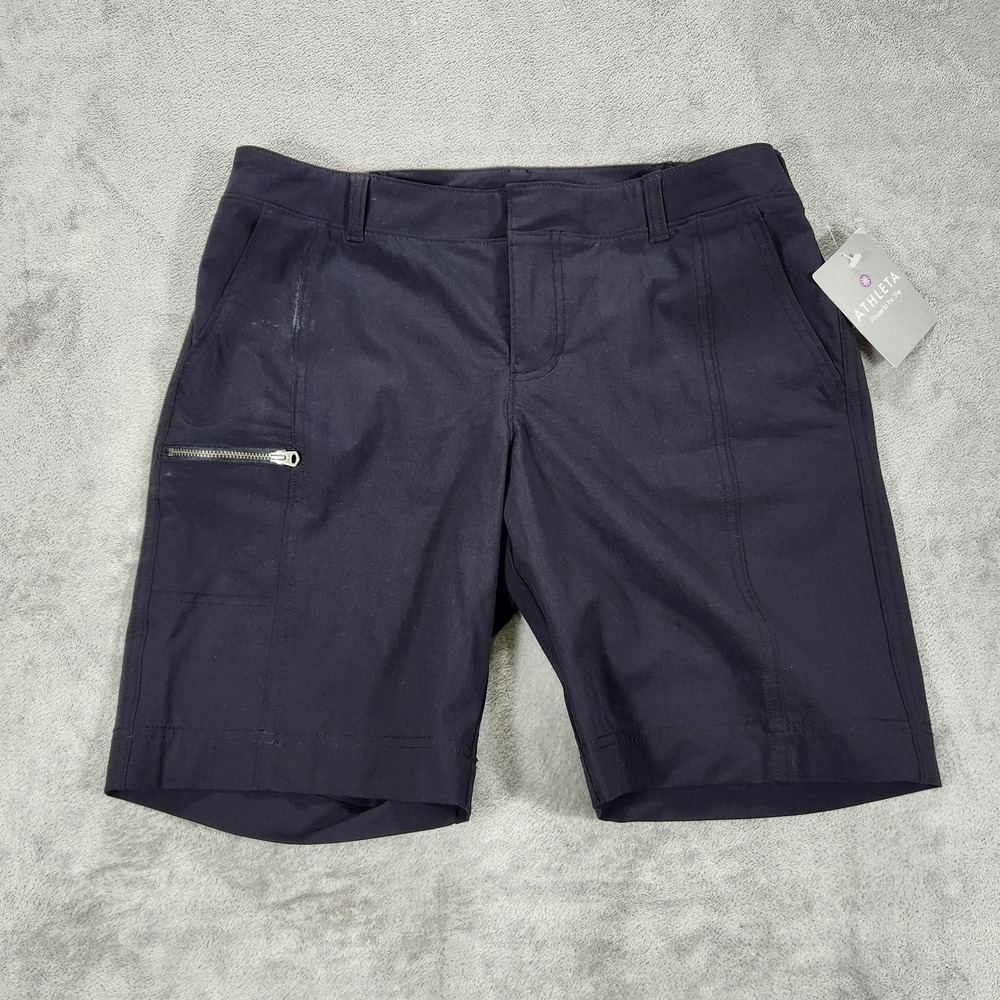 Athleta Palisade Shorts Womens 12 Black Utility Stretch Hiking UPF 50+ Outdoor